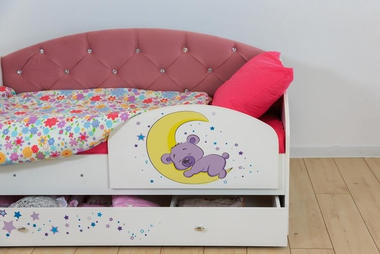 Кровать с ящиками Звездочка с бортиком, Розовый в Перми - изображение 7