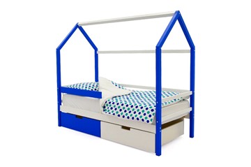 Кровать-домик детская Svogen сине-белый в Перми