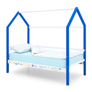Детская кровать-домик Svogen сине-белый/барашки в Березниках