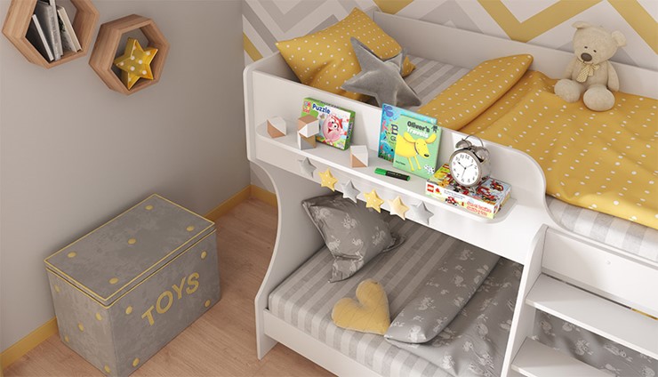 Кровать-чердак POLINI Kids Dream 1500 Белый в Перми - изображение 3