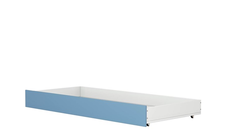 Кровать с ящиком POLINI Kids Mirum 1915 Белый / Голубой в Перми - изображение 1