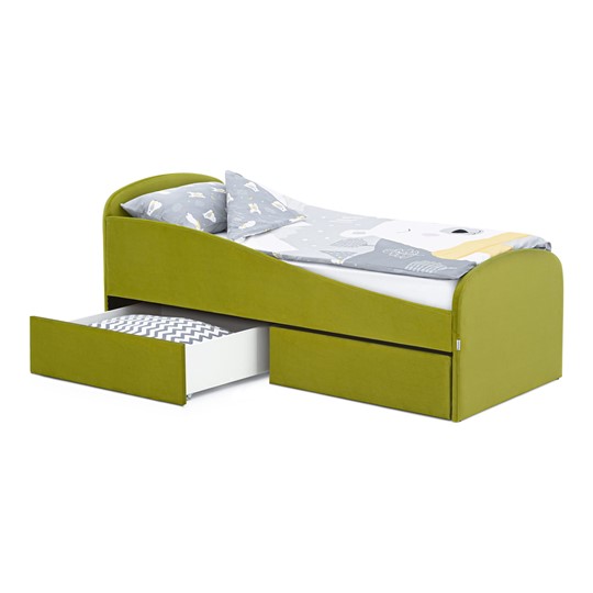 Кровать с ящиками Letmo 190х80 оливковый (велюр) в Перми - изображение 2