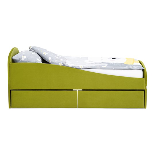 Кровать с ящиками Letmo 190х80 оливковый (велюр) в Перми - изображение 3