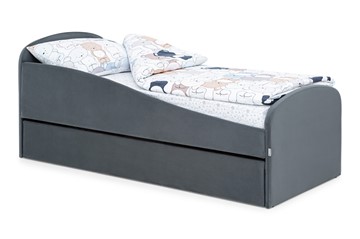 Мягкая кровать с ящиком Letmo графит (велюр) в Перми - предосмотр