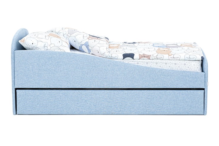 Мягкая кровать с ящиком Letmo небесный (рогожка) в Перми - изображение 10