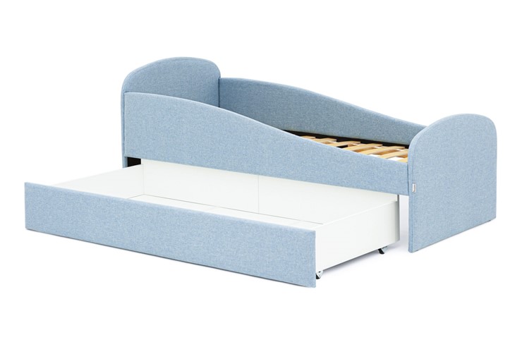 Мягкая кровать с ящиком Letmo небесный (рогожка) в Перми - изображение 15
