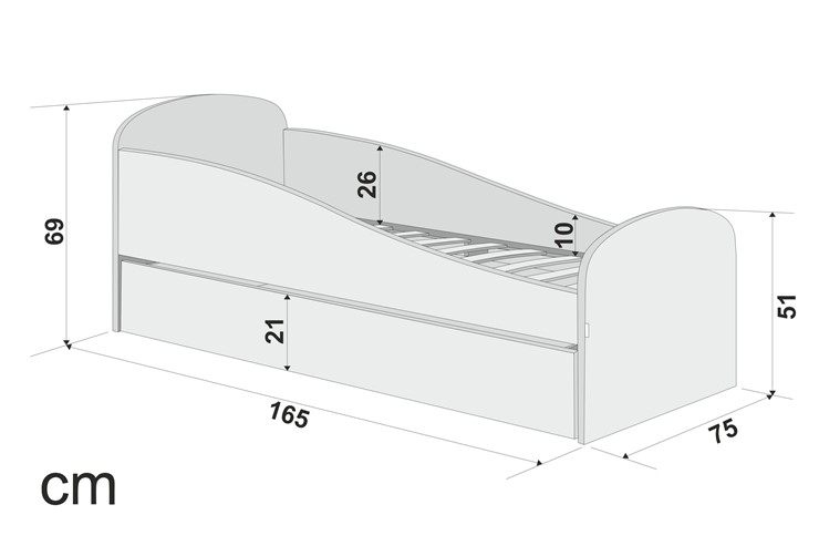 Мягкая кровать с ящиком Letmo небесный (рогожка) в Перми - изображение 7