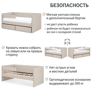 Кровать в детскую Soffal холодный бежевый (микрошенилл) в Соликамске - предосмотр 19