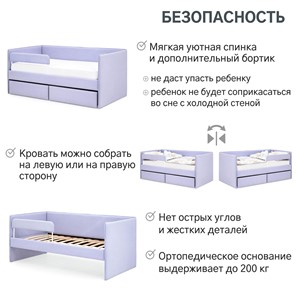Кровать в детскую Soffal нежная сирень (микрошенилл) в Перми - предосмотр 20