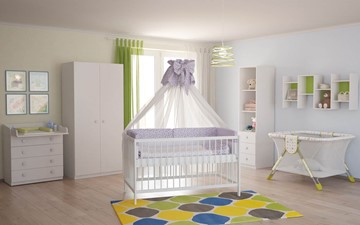 Кроватка для новорожденных POLINI Kids Simple 101 Белый в Перми - предосмотр 2