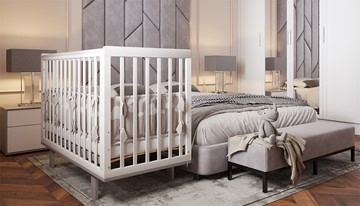 Детская кроватка серия 3400 POLINI Kids Simple 340 Белый / Серый в Перми - предосмотр 8