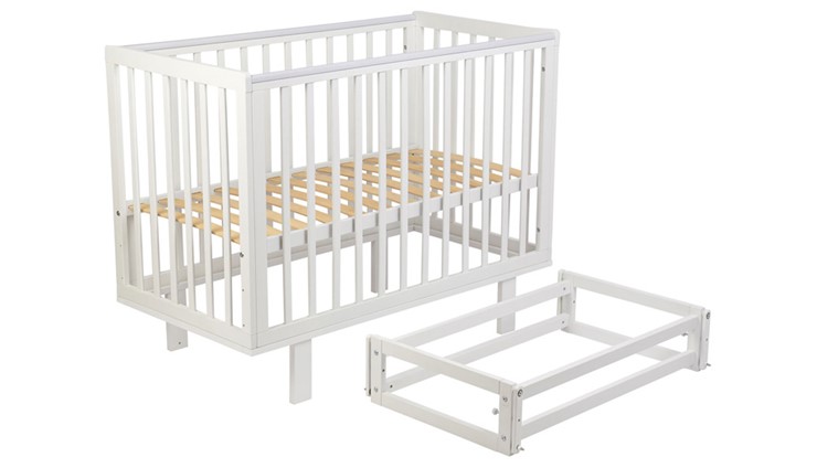 Кровать для новорожденных серия 3400 POLINI Kids Simple 340 с маятником Белый в Перми - изображение 3
