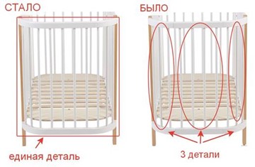 Кроватка в детскую POLINI Kids Simple 350 Белый / Бук в Перми - предосмотр 16