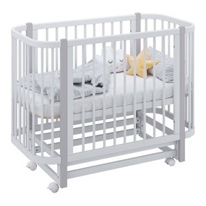 Кроватка в детскую POLINI Kids Simple 350 Белый / Серый в Березниках