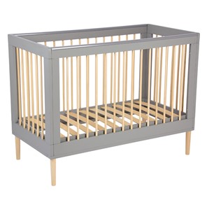 Кровать для новорожденных POLINI Kids Simple 360 Серый / Натуральный в Перми - предосмотр 1