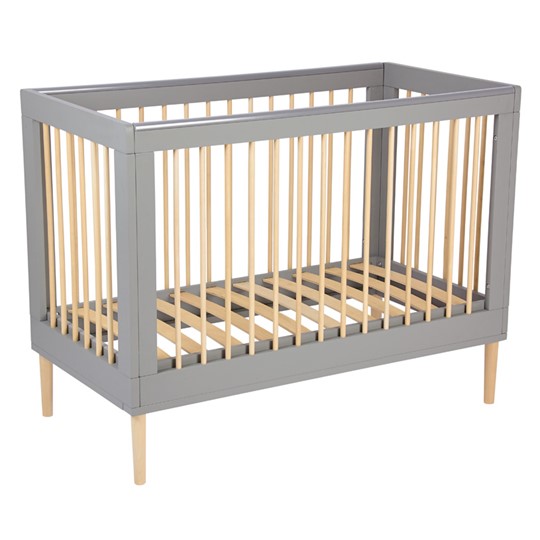 Кровать для новорожденных POLINI Kids Simple 360 Серый / Натуральный в Перми - изображение 1