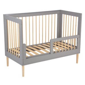 Кровать для новорожденных POLINI Kids Simple 360 Серый / Натуральный в Перми - предосмотр 2
