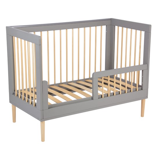 Кровать для новорожденных POLINI Kids Simple 360 Серый / Натуральный в Перми - изображение 2