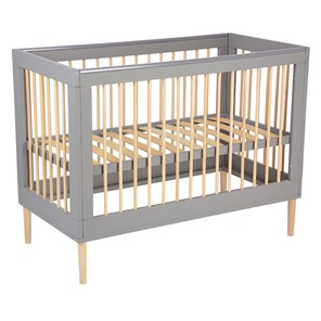 Кровать для новорожденных POLINI Kids Simple 360 Серый / Натуральный в Перми - предосмотр 3