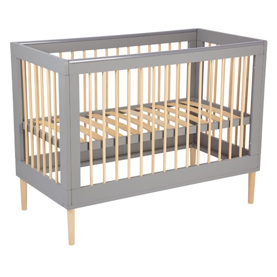 Кровать для новорожденных POLINI Kids Simple 360 Серый / Натуральный в Перми - изображение 3