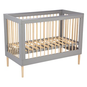 Кровать для новорожденных POLINI Kids Simple 360 Серый / Натуральный в Соликамске
