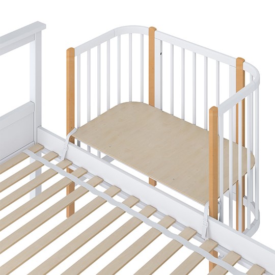 Приставная кровать POLINI Kids Simple 105 Белый / Бук в Перми - изображение 3