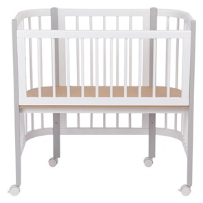Кроватка детская приставная POLINI Kids Simple 105 Белый / Серый в Березниках - предосмотр 3