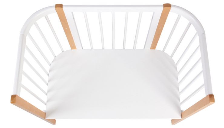 Кроватка детская приставная POLINI Kids Simple 120 Белый / Бук в Перми - изображение 4