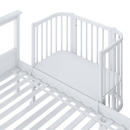 Кроватка детская приставная POLINI Kids Simple 120 Белый в Перми - изображение 5