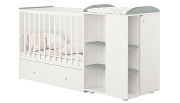 Детская кровать с комодом POLINI Kids Ameli 800 Белый / Серый, серия AMELI в Соликамске - предосмотр 1