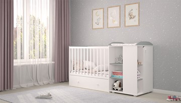 Детская кровать с комодом POLINI Kids Ameli 800 Белый / Серый, серия AMELI в Чайковском - предосмотр 2
