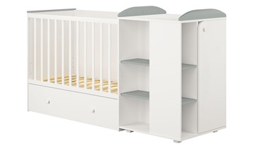 Детская кровать с комодом POLINI Kids Ameli 800 Белый / Серый, серия AMELI в Березниках - предосмотр
