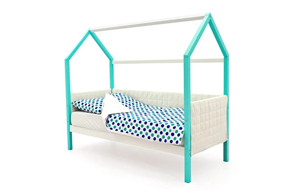 Кровать-домик в детскую «Svogen мятный-белый» мягкая в Перми - изображение
