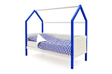 Кровать-домик «Svogen сине-белый» мягкая в Березниках