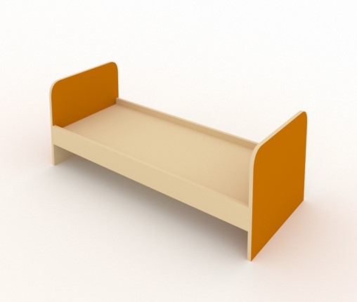 Кровать в детскую К2 ПВХ Беж+Оранжевый в Перми - изображение