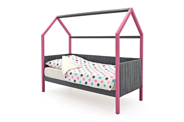 Детская кровать-домик «Svogen лаванда-графит» мягкая в Перми - изображение