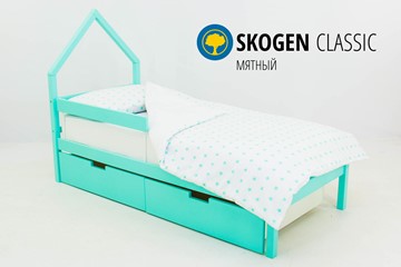 Детская кровать-домик мини Skogen мятная в Перми