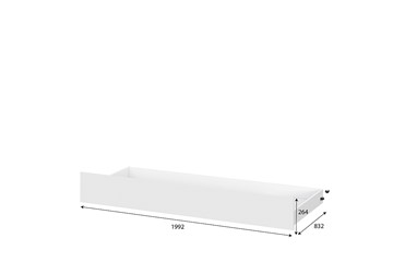 Кровать детская выкатная Токио, белый текстурный (одинарная (0,9х2,0) + выкатная) в Соликамске - предосмотр 4