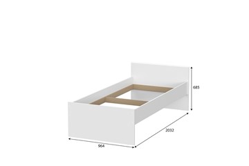 Кровать детская выкатная Токио, белый текстурный (одинарная (0,9х2,0) + выкатная) в Соликамске - предосмотр 3