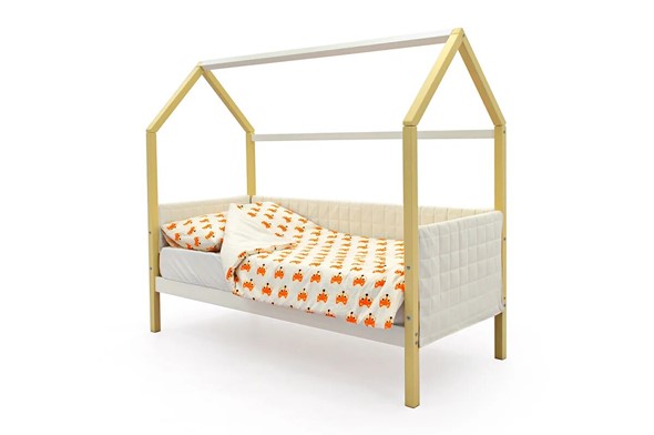 Кровать-домик в детскую «Svogen бежево-белый» мягкая в Перми - изображение