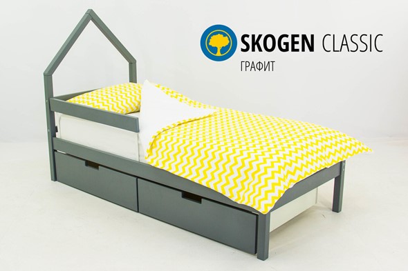 Кровать-домик в детскую мини Skogen графит в Перми - изображение