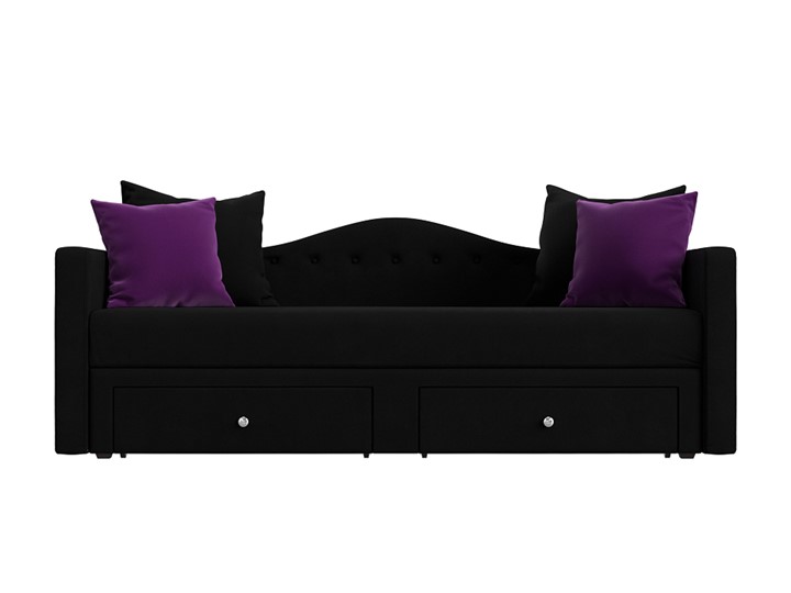 Детский диван Дориан, Черный/Фиолетовый (Микровельвет) в Перми - изображение 1