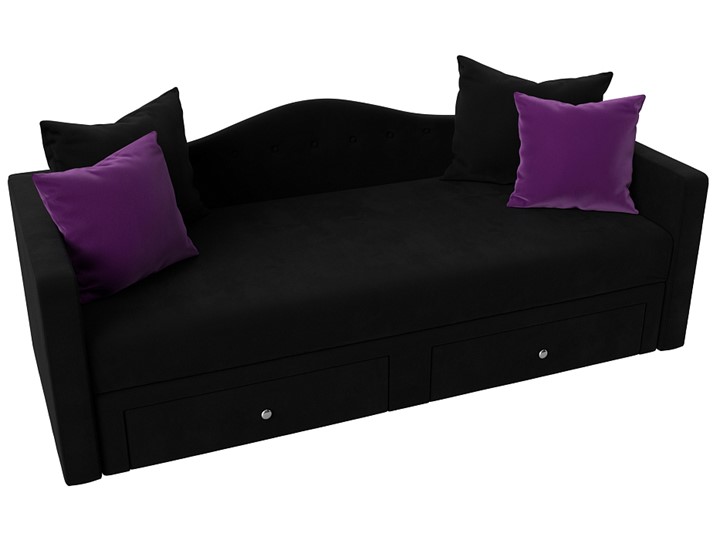 Детский диван Дориан, Черный/Фиолетовый (Микровельвет) в Перми - изображение 4