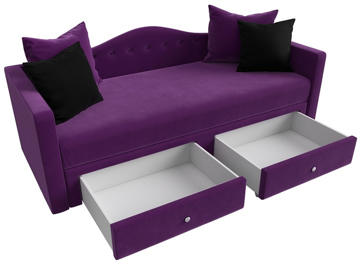 Диван-кровать Дориан, Фиолетовый/Черный (Микровельвет) в Перми - изображение 5