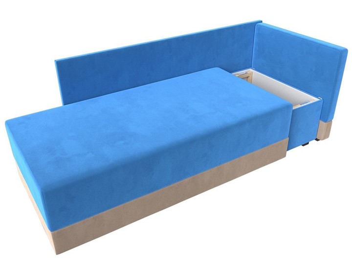 Диван-кровать Никас, Голубой/Бежевый (Велюр) в Перми - изображение 1