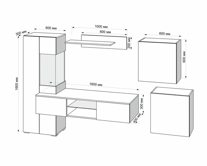 Набор мебели Минель (Дуб Вотан/Черный) в Чайковском - изображение 2