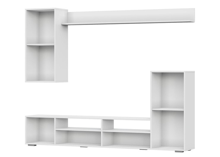 Набор мебели в гостиную МГС-4, белый/белый глянец в Перми - изображение 1