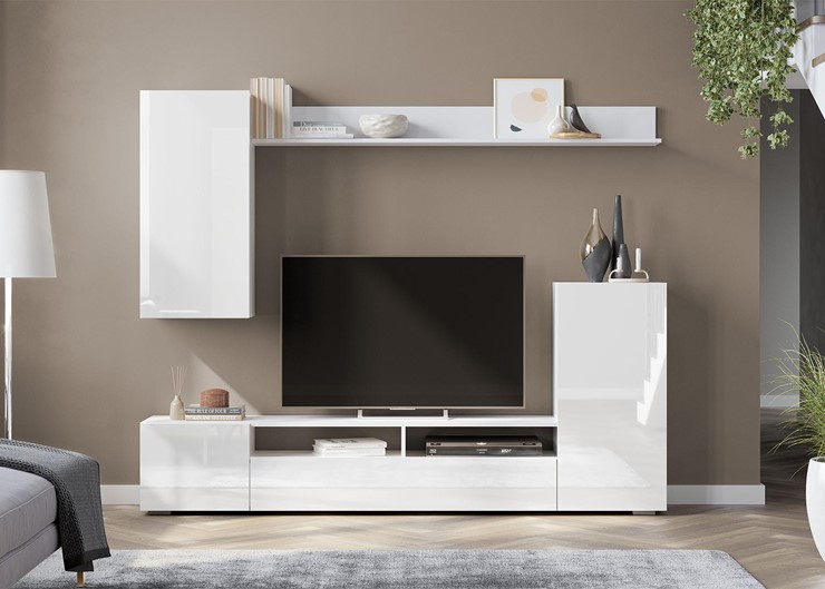 Набор мебели в гостиную МГС-4, белый/белый глянец в Перми - изображение 2