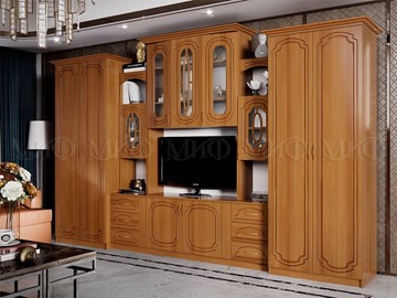 Гостиный гарнитур Миф Альберт со шкафами, глянцевый в Перми