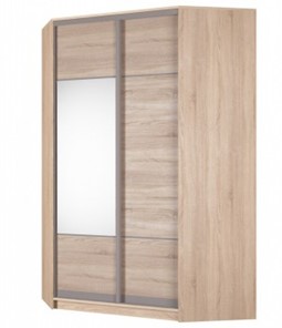 Угловой шкаф Аларти (YA-230х1400(602) (4) Вар. 3; двери D3+D4), с зеркалом в Перми - предосмотр